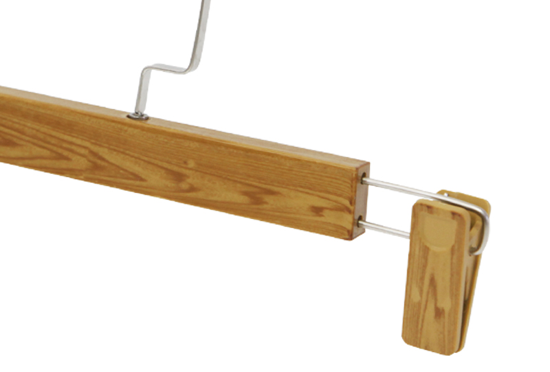 Solid and Sturdy Metal Hook Wooden Pants Hanger