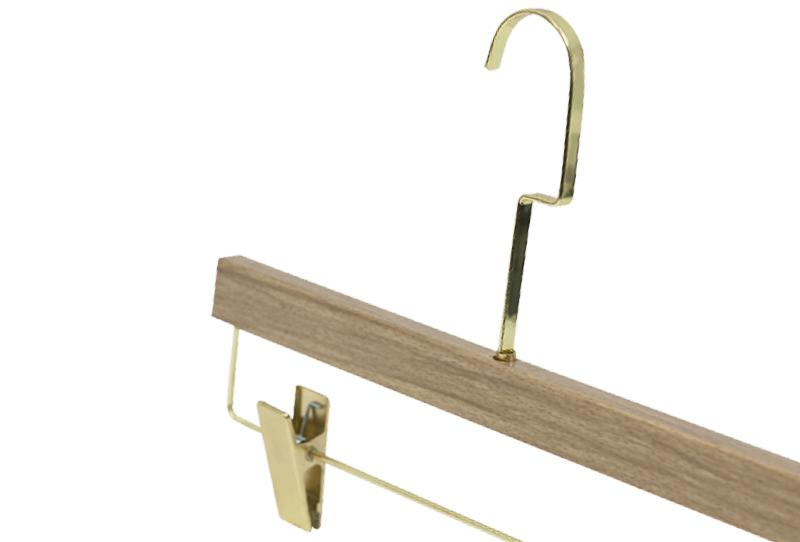 Elegant Design Metal Hook Wooden Pants Hanger