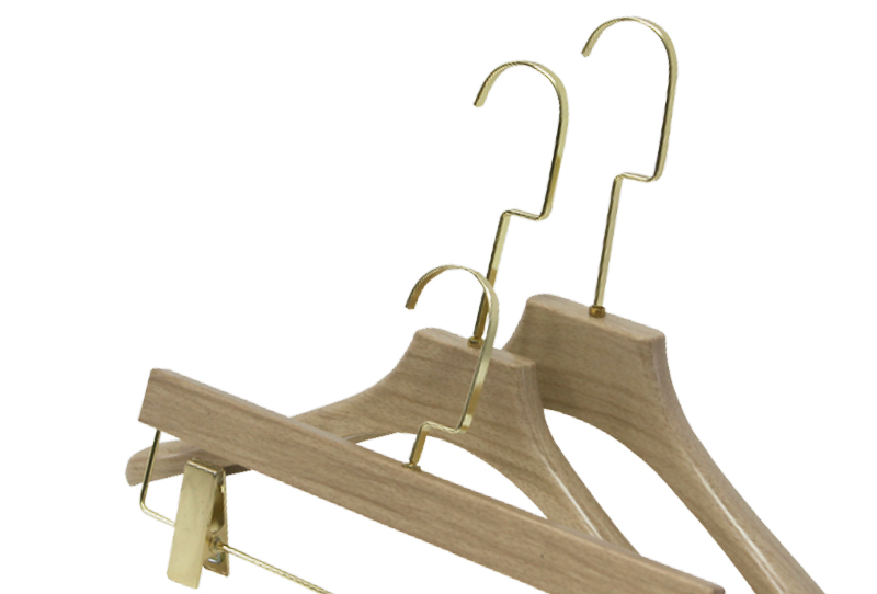 Light Brown Wooden Clothes Hanger and Trouser Hanger Set