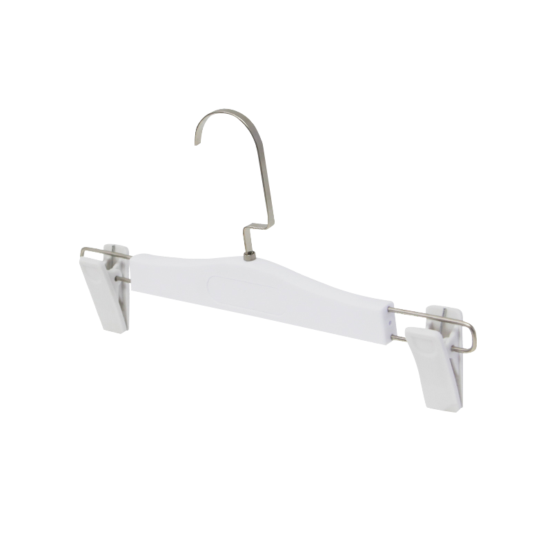 White Strong Metal Hook Plastic Pants Hanger