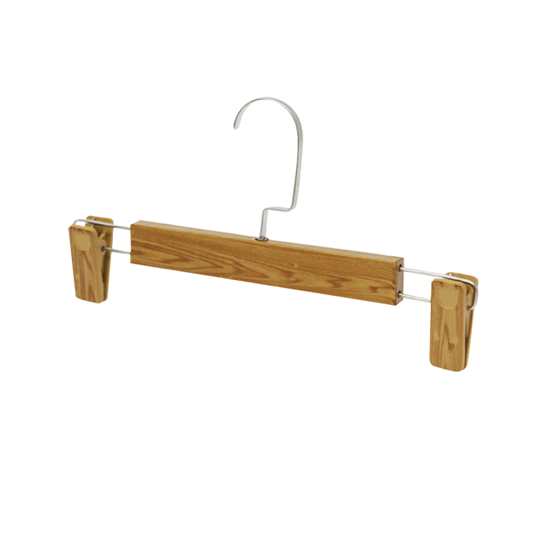 Solid and Sturdy Metal Hook Wooden Pants Hanger